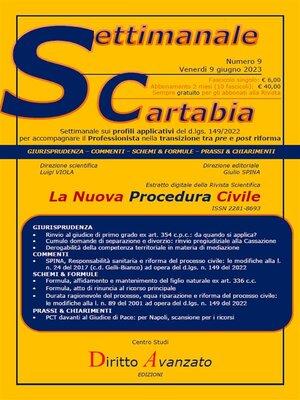 cover image of SETTIMANALE CARTABIA n. 9--Venerdì 9.6.2023